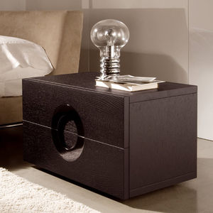 table de chevet contemporaine / en bois / avec piètement en MDF / rectangulaire