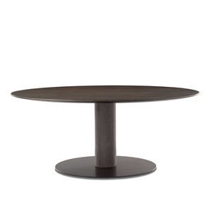 table à manger contemporaine / en bois / en métal / avec piètement en métal