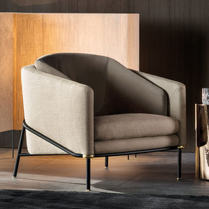 fauteuil contemporain / en tissu / en métal / en mousse de polyuréthane