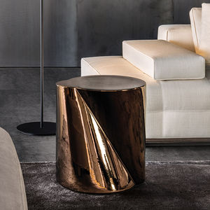 table d'appoint contemporaine / en métal / en céramique / avec piètement en acier inoxydable