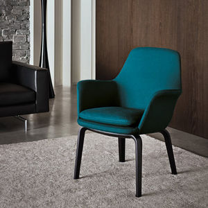 fauteuil contemporain / en tissu / rouge / jaune