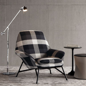 fauteuil contemporain / en tissu / en cuir / en fonte d'aluminium