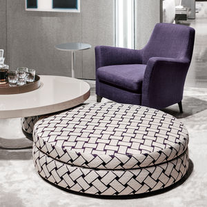 ottoman contemporain / en tissu / en cuir / rond