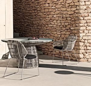 chaise contemporaine / tapissée / avec accoudoirs / luge