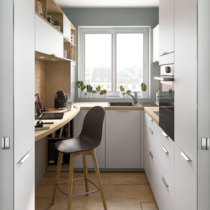 cuisine contemporaine / en stratifié / en U / brillante