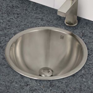 vasque sous plan / ronde / en acier inoxydable / contemporaine