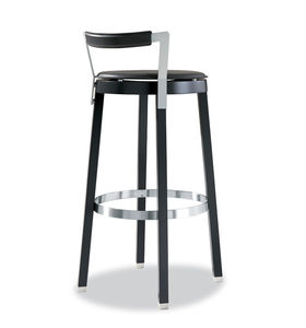 tabouret de bar contemporain / en cuir / en tissu / en acier inoxydable