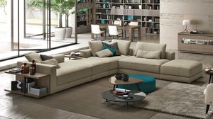 canapé d'angle / contemporain / en tissu / 3 places