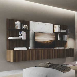 ensemble TV mural contemporain