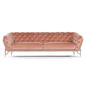 canapé chesterfield / en tissu / en cuir / 3 places