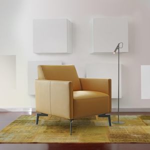 fauteuil contemporain / en cuir / marron / professionnel