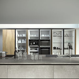 armoire de rangement pour cuisine contemporain / en bois