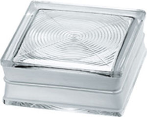brique de verre carrée / à relief / murale / pour plancher
