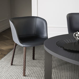 chaise contemporaine / tapissée / avec accoudoirs / en tissu
