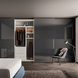 armoire modulable / contemporaine / en bois laqué / à porte coulissante
