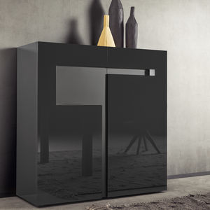 buffet haut / contemporain / en bois laqué / marron