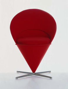 chaise contemporaine / pivotante / tapissée / piètement étoile