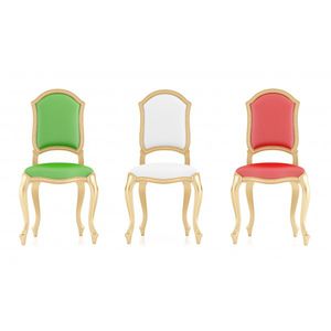 chaise de style / tapissée / en bois