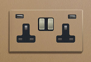 prise de courant / USB / double / murale