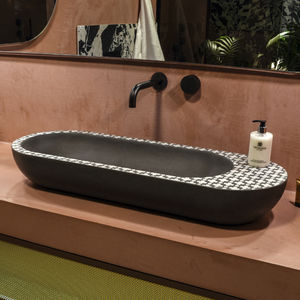 vasque à poser / ovale / en béton / contemporaine