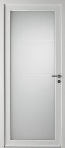 porte d'entrée / battante / en PVC / vitrée