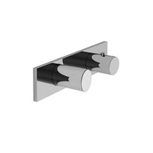mélangeur de douche / encastrable / en métal chromé / thermostatique