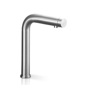 mitigeur pour vasque / en inox / 1 trou / à bec long