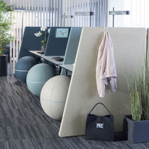 séparateur de bureau au sol / en tissu / insonorisé