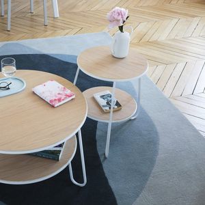 guéridon contemporain / en métal / en chêne / en MDF