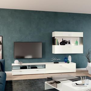 ensemble TV mural contemporain