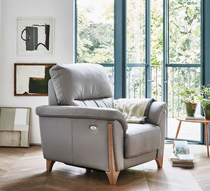 fauteuil contemporain / en tissu / en cuir / en chêne