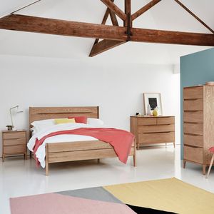 lit king size / contemporain / avec tête de lit / en chêne