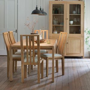 table à manger contemporaine / en chêne / rectangulaire / à rallonge