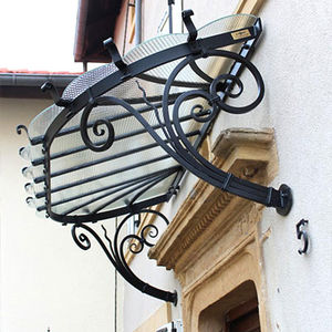 auvent d'entrée / en fer forgé / en verre