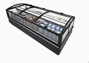 vitrine réfrigérée îlot / éclairée / pour aliments congelés / pour commerce