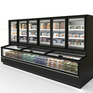 vitrine réfrigérée îlot / étagère / éclairée / à glaces