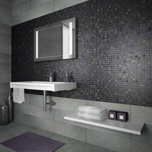 mosaïque de salle de bain / murale / en verre / blanche
