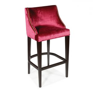 chaise de bar contemporaine / tapissée / en tissu / en chêne