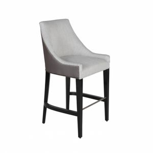chaise de bar contemporaine / tapissée / en tissu / en chêne