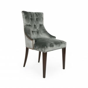 chaise de salle à manger de style français / tapissée / en tissu / en cuir