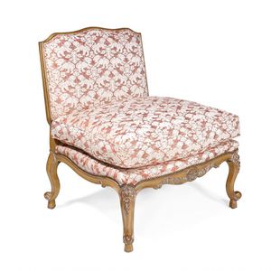 chauffeuse de style français / en tissu / en cuir / en chêne