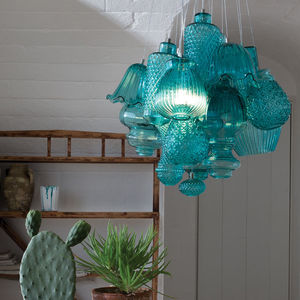 suspension / contemporaine / en verre soufflé / à LED