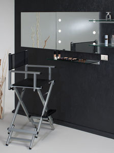 miroir mural / lumineux / avec étagère / contemporain