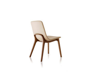 chaise contemporaine / tapissée / en bois