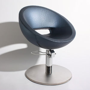 fauteuil de coiffure en tissu / aluminium / pivotant / avec pompe hydraulique