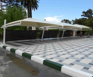 structure tendue sur ossature métallique / pour abri de voiture / avec membrane en pvc / pour parking