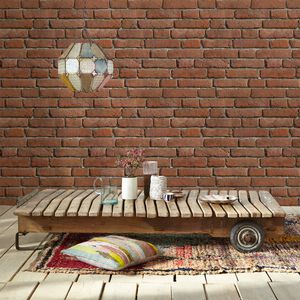 papier peint rustique / en vinyle / monochrome / aspect brique