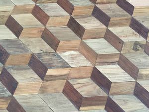 panneau décoratif teck / mural / à effet dimensionnel / en matières recyclées