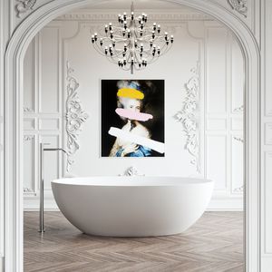 baignoire à poser / ovale / en Solid Surface / en résine acrylique