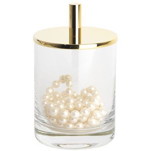 boîte de rangement en cristal / en laiton / pour salle de bain / avec couvercle
